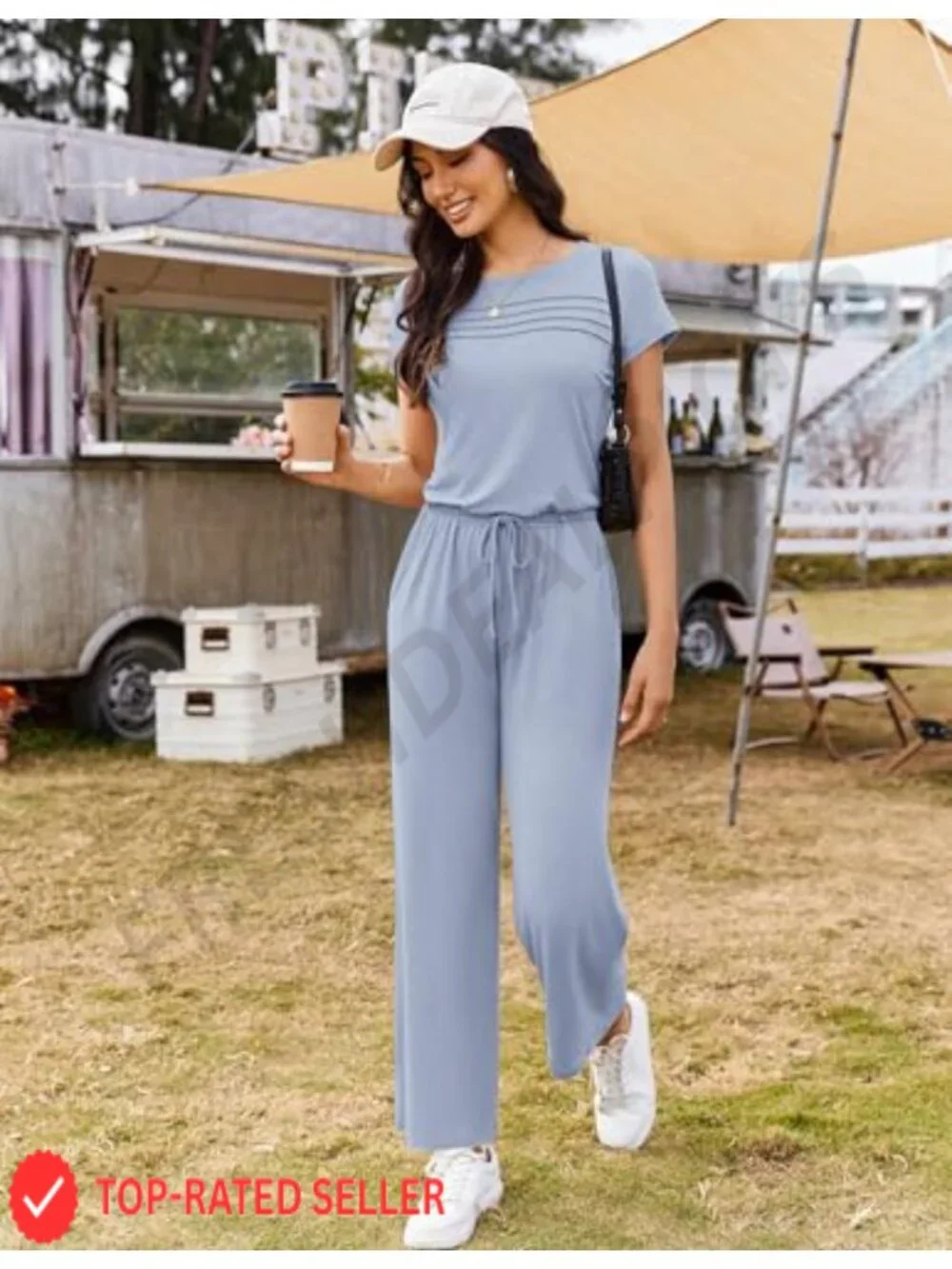 Women's Summer Romper Jumpsuit with Pockets Casual Vacation Outfit